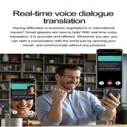 W100B Smart Glasses, Support AI Conversation / AI Intelligent Translation / Bluetooth Call(White)
