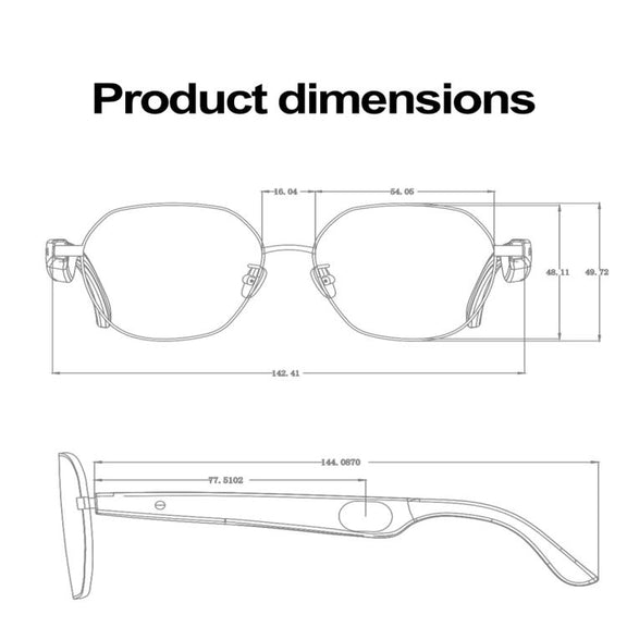 W100B Smart Glasses, Support AI Conversation / AI Intelligent Translation / Bluetooth Call(White)