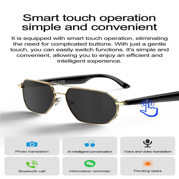 W100C Smart Glasses, Support AI Conversation / AI Intelligent Translation / Bluetooth Call(Black)