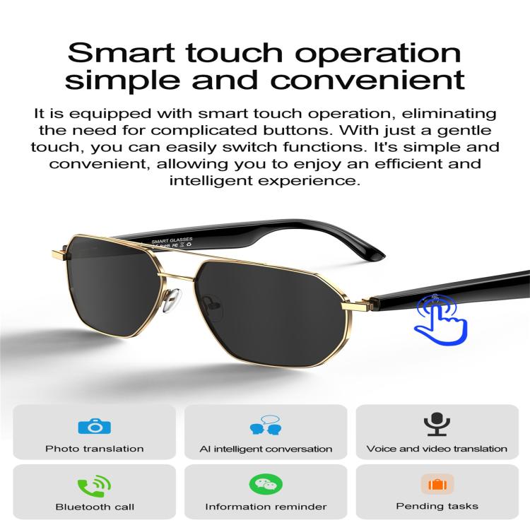 W100C Smart Glasses, Support AI Conversation / AI Intelligent Translation / Bluetooth Call(Black)