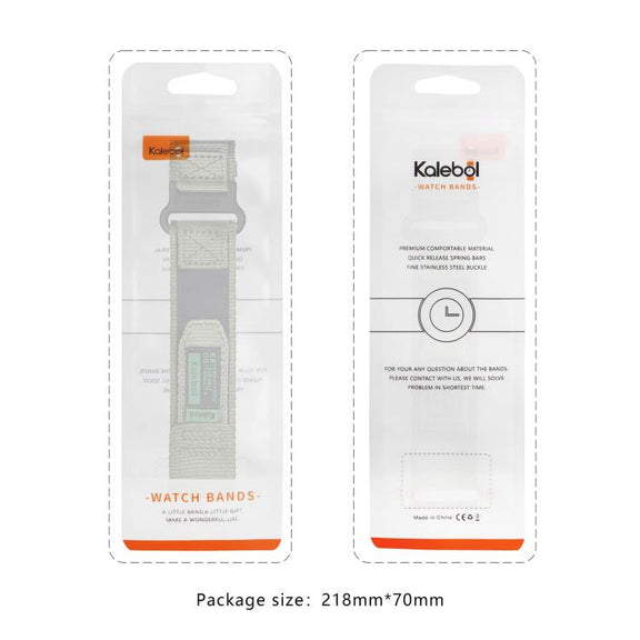 For Apple Watch 42mm / 41mm / 40mm / 38mm Kalebol Hook and Tri-Loop Nylon Watch Band(Army Green)