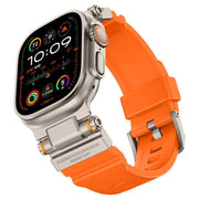 For Apple Watch 42 / 44 / 45 / 46 / 49mm Metal Connector Explorer Silicone Watch Band(Titanium Orange)