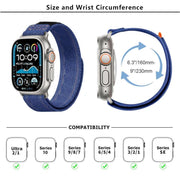 For Apple Watch 46mm / 49mm / 45mm / 44mm Kalebol Cool Denim Nylon Hook and Loop Fastener Watch Band(Dark Blue)