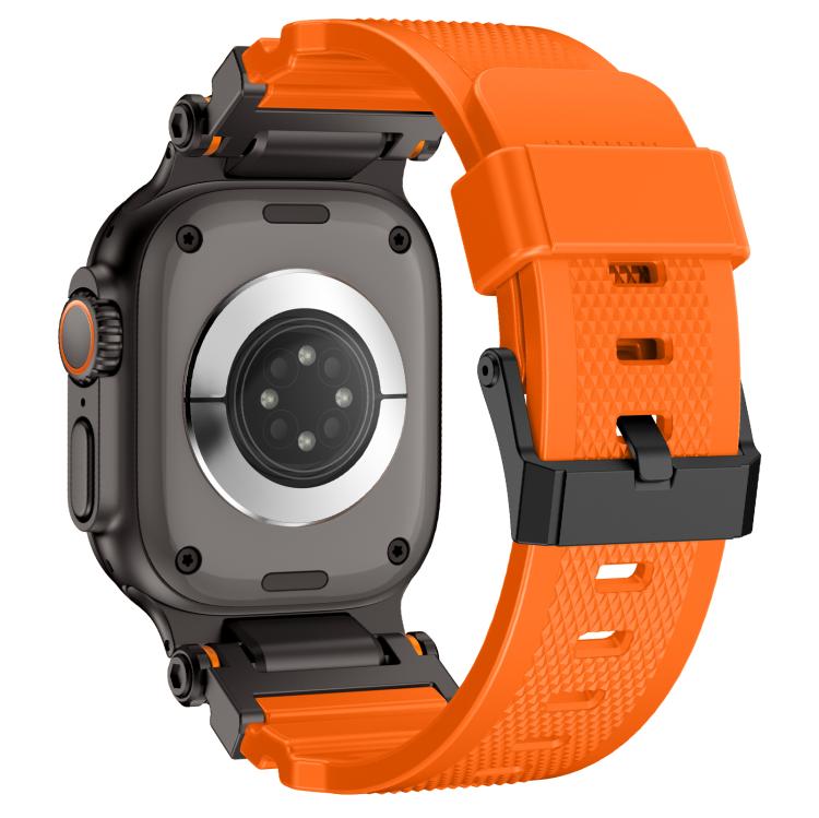 For Apple Watch 46mm / 49mm / 45mm / 44mm Kalebol Outdoor Explorer Metal Connector TPU Watch Band(Black Orange) - Watch Bands by Kalebol | Online Shopping South Africa | PMC TechLife | Buy Now Pay Later Mobicred