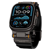 For Apple Watch 46mm / 49mm / 45mm / 44mm Kalebol Outdoor Explorer Metal Connector TPU Watch Band(Black)