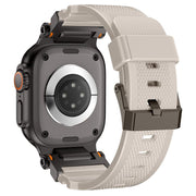 For Apple Watch 46mm / 49mm / 45mm / 44mm Kalebol Outdoor Explorer Metal Connector TPU Watch Band(Black Starlight)