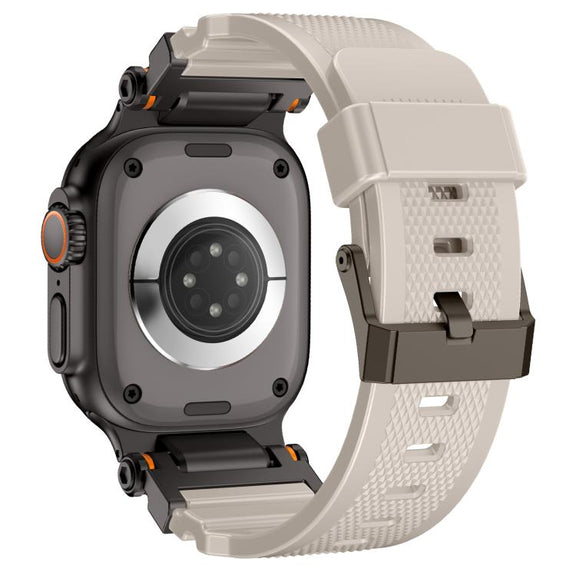For Apple Watch 46mm / 49mm / 45mm / 44mm Kalebol Outdoor Explorer Metal Connector TPU Watch Band(Black Starlight)