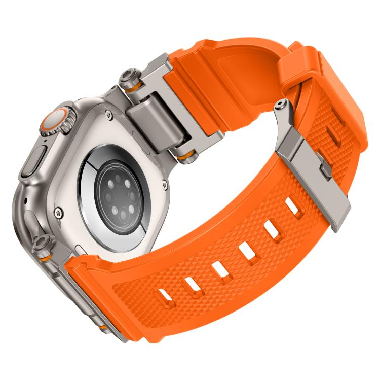 For Apple Watch 46mm / 49mm / 45mm / 44mm Kalebol Outdoor Explorer Metal Connector TPU Watch Band(Titanium Orange) - free shipping - PMC TechLife - Order now!