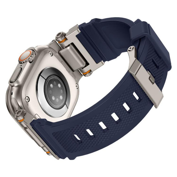 For Apple Watch 46mm / 49mm / 45mm / 44mm Kalebol Outdoor Explorer Metal Connector TPU Watch Band(Titanium Blue)