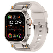 For Apple Watch 46mm / 49mm / 45mm / 44mm Kalebol Outdoor Explorer Metal Connector TPU Watch Band(Titanium Starlight)