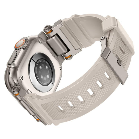 For Apple Watch 46mm / 49mm / 45mm / 44mm Kalebol Outdoor Explorer Metal Connector TPU Watch Band(Titanium Starlight)