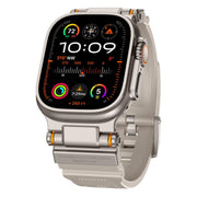 For Apple Watch 46mm / 49mm / 45mm / 44mm Kalebol Outdoor Explorer Metal Connector TPU Watch Band(Titanium Starlight)