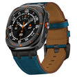 For Samsung Galaxy Watch Ultra 47mm Crazy Horse Leather Watch Band(Dark Blue+Black Buckle) - Watch Bands by PMC TechLife | Online Shopping South Africa | PMC TechLife | Buy Now Pay Later Mobicred