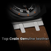 For Samsung Galaxy Watch Ultra 47mm Crazy Horse Leather Watch Band(Black+Titanium)