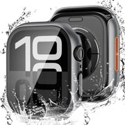 For Apple Watch Series 45mm Tempered Film Integrated PC Watch Protective Case(Original Machine Black)