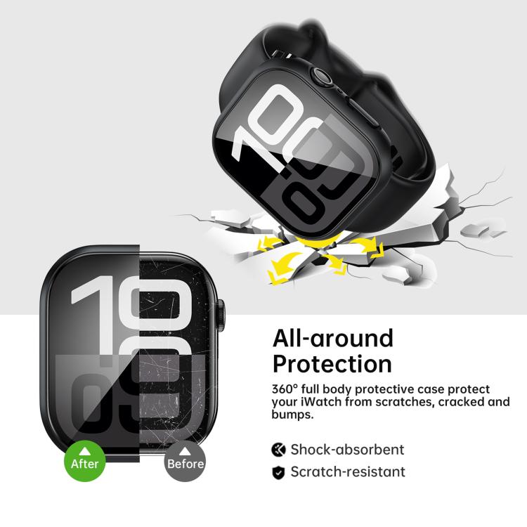 For Apple Watch Series 45mm Tempered Film Integrated PC Watch Protective Case(Original Machine Black) - Watch Cases by PMC TechLife | Online Shopping South Africa | PMC TechLife | Buy Now Pay Later Mobicred