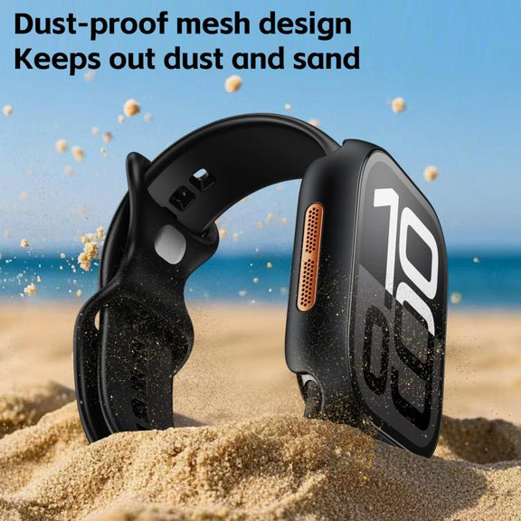 For Apple Watch Series 10 46mm Tempered Film Integrated PC Watch Protective Case(Original Machine Black)