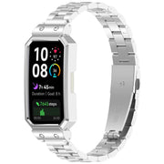 For Huawei Band 10 / 10 NFC / 9 / 9 NFC Watch Frame Integrated Three Beads Stainless Steel Watch Band(Silver)