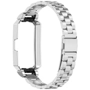 For Huawei Band 10 / 10 NFC / 9 / 9 NFC Watch Frame Integrated Three Beads Stainless Steel Watch Band(Silver)