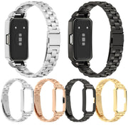 For Huawei Band 10 / 10 NFC / 9 / 9 NFC Watch Frame Integrated Three Beads Stainless Steel Watch Band(Silver)