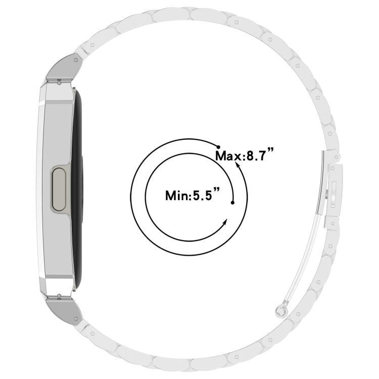 For Huawei Band 10 / 10 NFC / 9 / 9 NFC Watch Frame Integrated Three Beads Stainless Steel Watch Band(Silver)