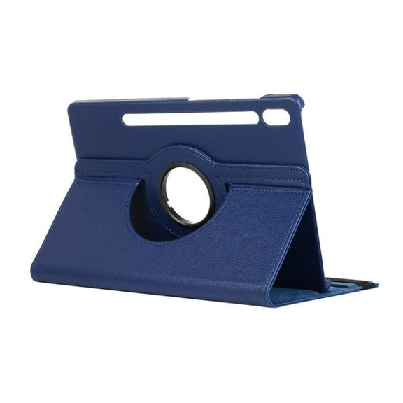 For Samsung Galaxy Tab S10+ / S9 FE+ / S9+ ENKAY 360 Degree Rotation Litchi Leather Smart Tablet Case(Dark Blue)