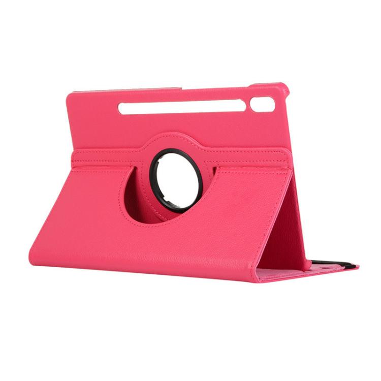 For Samsung Galaxy Tab S10+ / S9 FE+ / S9+ ENKAY 360 Degree Rotation Litchi Leather Smart Tablet Case(Rose Red)