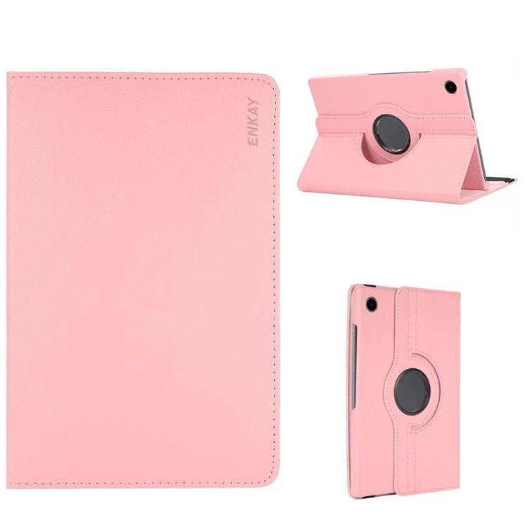 For Samsung Galaxy Tab A9+ 11.0 ENKAY 360 Degree Rotation Litchi Leather Smart Tablet Case(Pink) - free shipping - PMc TechLife - Order now!