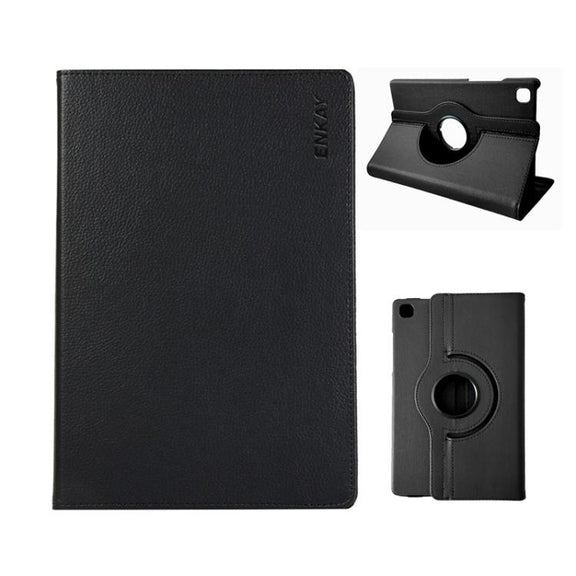 For Samsung Galaxy Tab A7 Lite 8.7 ENKAY 360 Degree Rotation Litchi Leather Smart Tablet Case(Black)