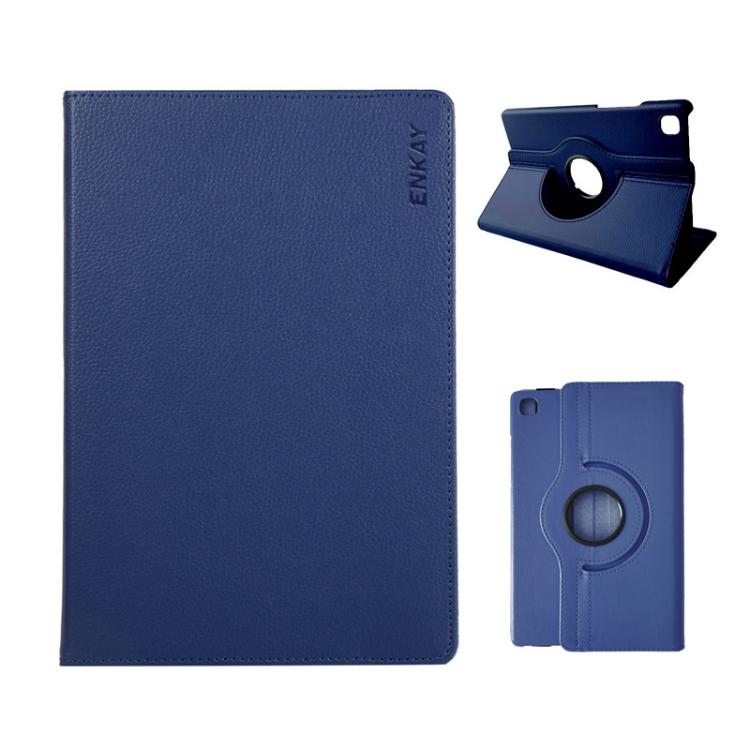 For Samsung Galaxy Tab A7 Lite 8.7 ENKAY 360 Degree Rotation Litchi Leather Smart Tablet Case(Dark Blue) - free shipping - PMc TechLife - Order now!