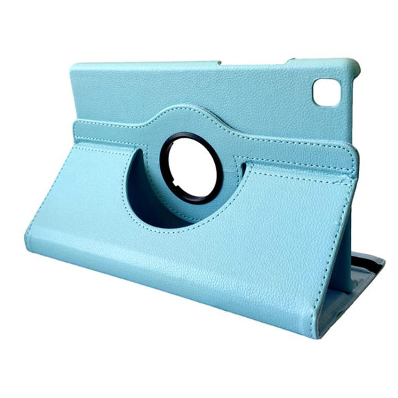 For Samsung Galaxy Tab A7 Lite 8.7 ENKAY 360 Degree Rotation Litchi Leather Smart Tablet Case(Light Blue)
