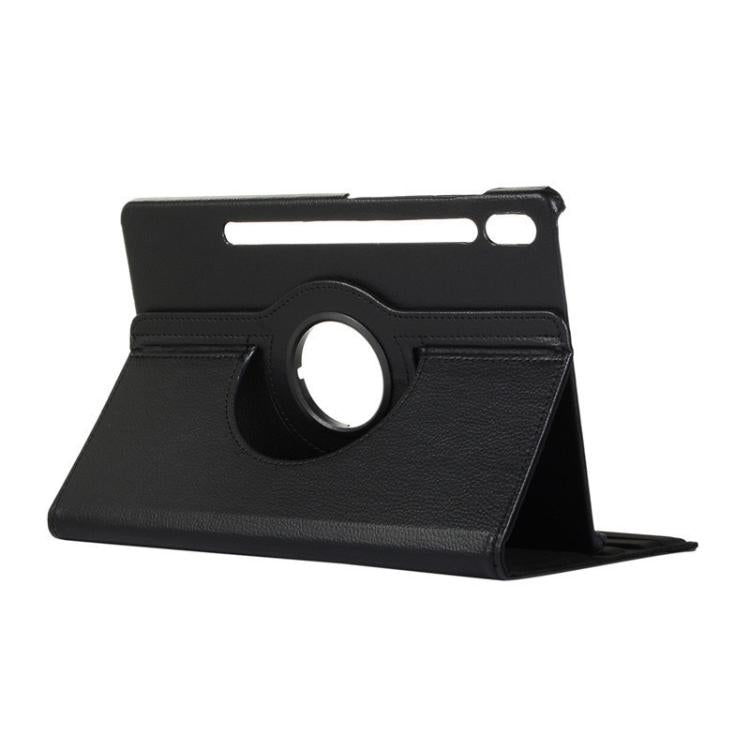 For Samsung Galaxy Tab S10 Ultra / S9 Ultra ENKAY 360 Degree Rotation Litchi Leather Smart Tablet Case(Black) - free shipping - PMC Jewellery - Order now!