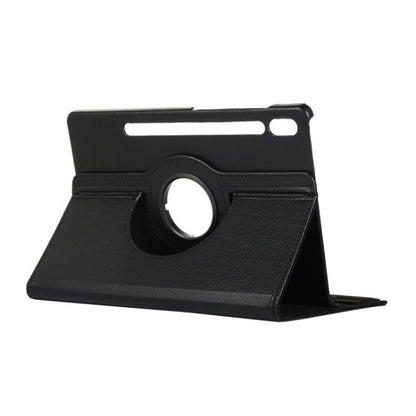 For Samsung Galaxy Tab S10 Ultra / S9 Ultra ENKAY 360 Degree Rotation Litchi Leather Smart Tablet Case(Black) - free shipping - PMC Jewellery - Order now!