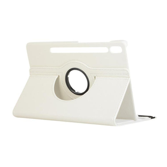 For Samsung Galaxy Tab S10 Ultra / S9 Ultra ENKAY 360 Degree Rotation Litchi Leather Smart Tablet Case(White)