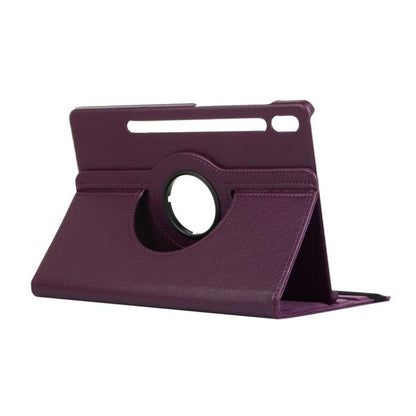 For Samsung Galaxy Tab S10 Ultra / S9 Ultra ENKAY 360 Degree Rotation Litchi Leather Smart Tablet Case(Dark Purple) - free shipping - PMC Jewellery - Order now!