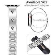 For Apple Watch 42mm / 41mm / 40mm / 38mm Snowflake Petals Bracelet Metal Watch Band(Silver)