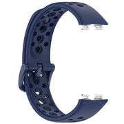 For Huawei Band 10 / 9 / 8 Metal Head Round Hole Nail Button Silicone Watch Band(Original Blue)