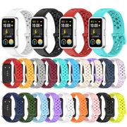 For Huawei Band 10 / 9 / 8 Metal Head Round Hole Nail Button Silicone Watch Band(Original Blue)