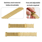 18mm Loop Slingshot Buckle Stainless Steel Watch Band(Gold)