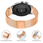 22mm Nine-beads Magnetic Buckle Stainless Steel Watch Band(Rose Gold)