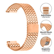 22mm Nine-beads Magnetic Buckle Stainless Steel Watch Band(Rose Gold)