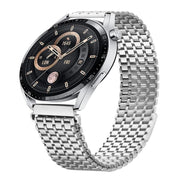 22mm Nine-beads Magnetic Buckle Stainless Steel Watch Band(Silver)