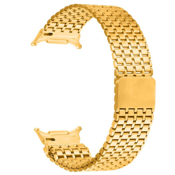 For Samsung Galaxy Watch Ultra 47mm Nine-beads Magnetic Buckle Stainless Steel Watch Band(Gold)