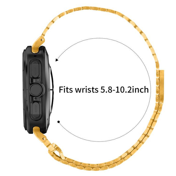 For Samsung Galaxy Watch Ultra 47mm Nine-beads Magnetic Buckle Stainless Steel Watch Band(Gold)