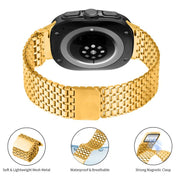 For Samsung Galaxy Watch Ultra 47mm Nine-beads Magnetic Buckle Stainless Steel Watch Band(Gold)