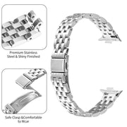 For Xiaomi Mi Band 8 Pro Five Beads Slingshot Buckle Steel Watch Band(Silver)