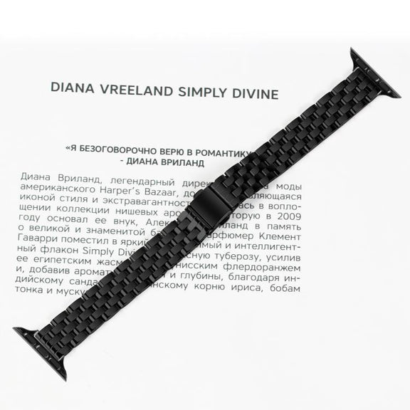 For Apple Watch 46mm / 49mm / 45mm / 44mm Small Waist Slingshot Buckle Steel Watch Band(Black)