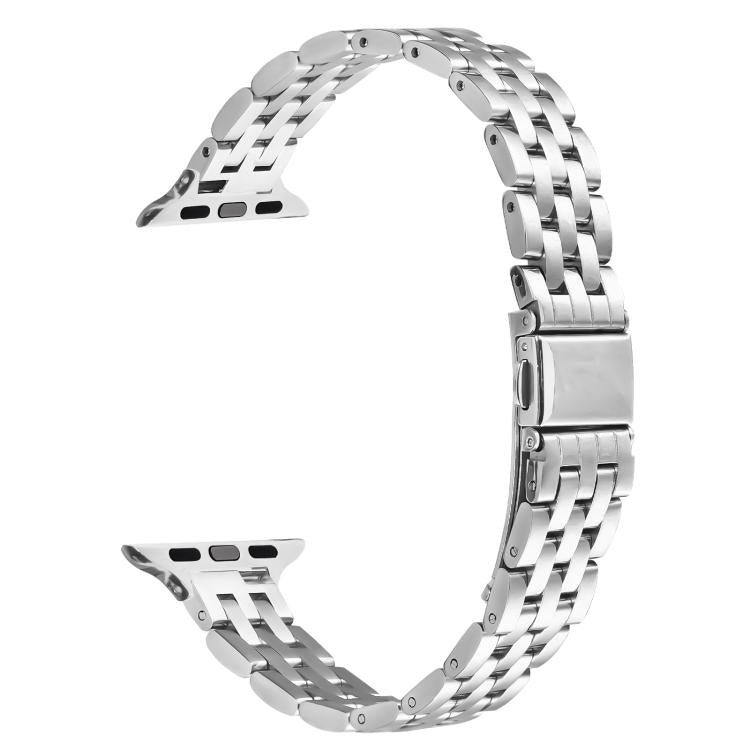 For Apple Watch 46mm / 49mm / 45mm / 44mm Small Waist Slingshot Buckle Steel Watch Band(Silver) - free shipping - PMC TechLife - Order now!