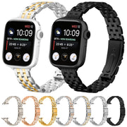 For Apple Watch 46mm / 49mm / 45mm / 44mm Small Waist Slingshot Buckle Steel Watch Band(Black)