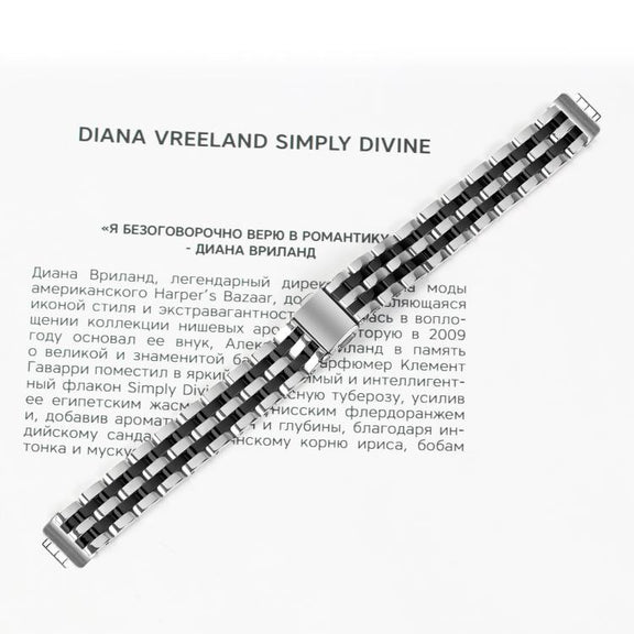 For Fitbit Inspire 1 / Inspire 2 Five Beads Slingshot Buckle Steel Watch Band(Silver Black)